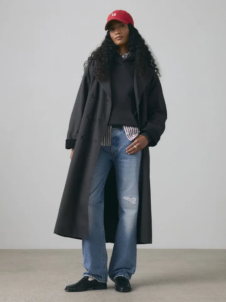 Женский тренчкот свободного кроя Levi's, Anthracite — фото 2