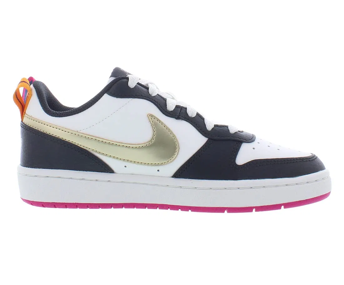 Детские кроссовки для мальчиков с принтом NIKE Court Borough Low 2 Se NIKE, Summit White Mtlc Pewter Off Noir — фото 2