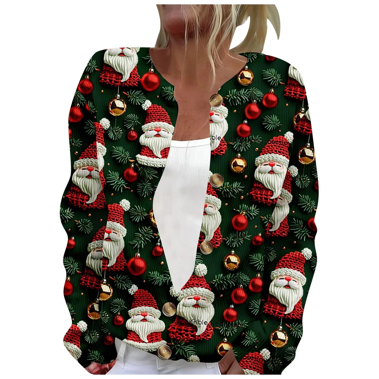 Женский кардиган с принтом Elegante cardigan casual con stampa e abbottonatura, Rosso N. 23