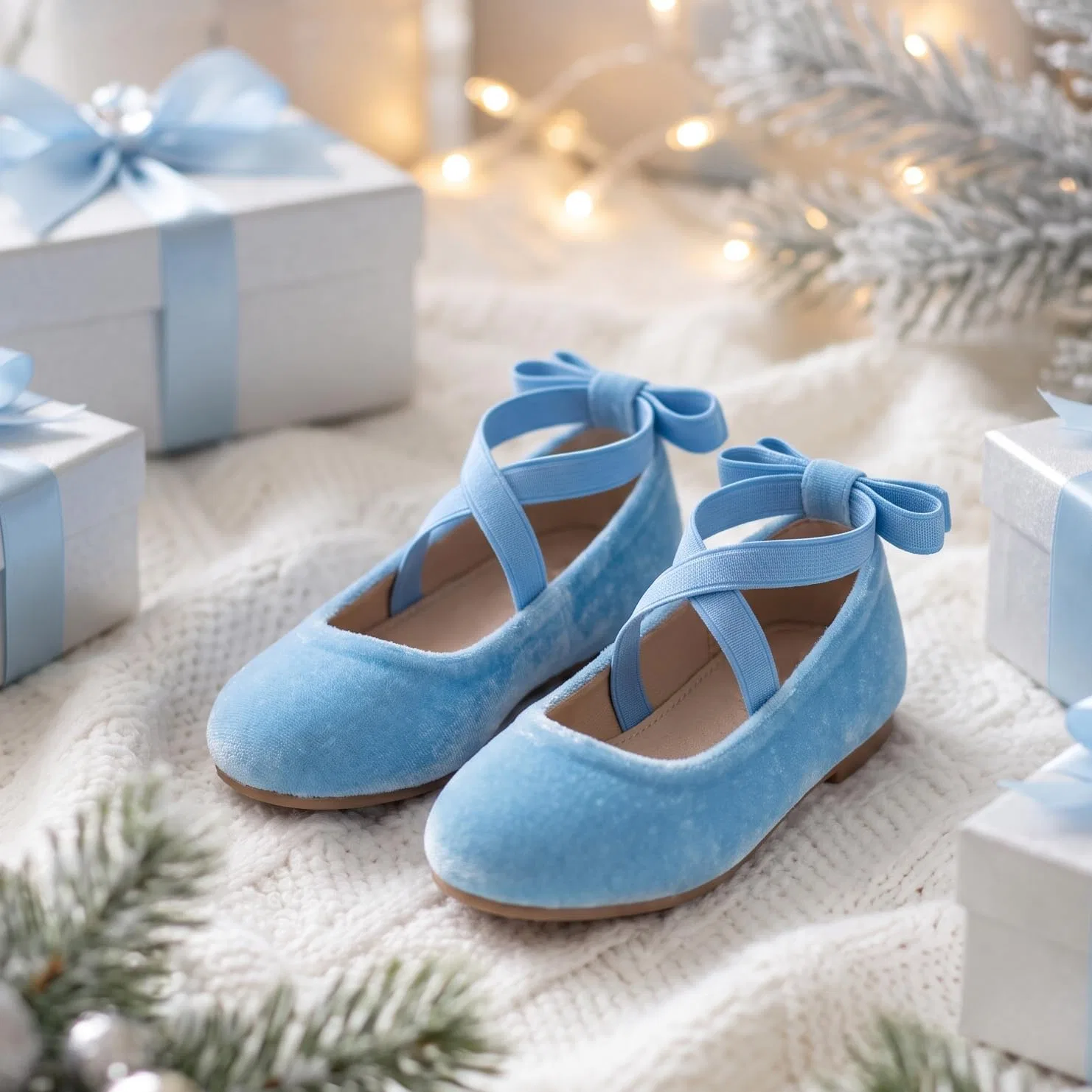 Детские балетки для девочек Mary Jane Flats ESTINE, Blue — фото 4