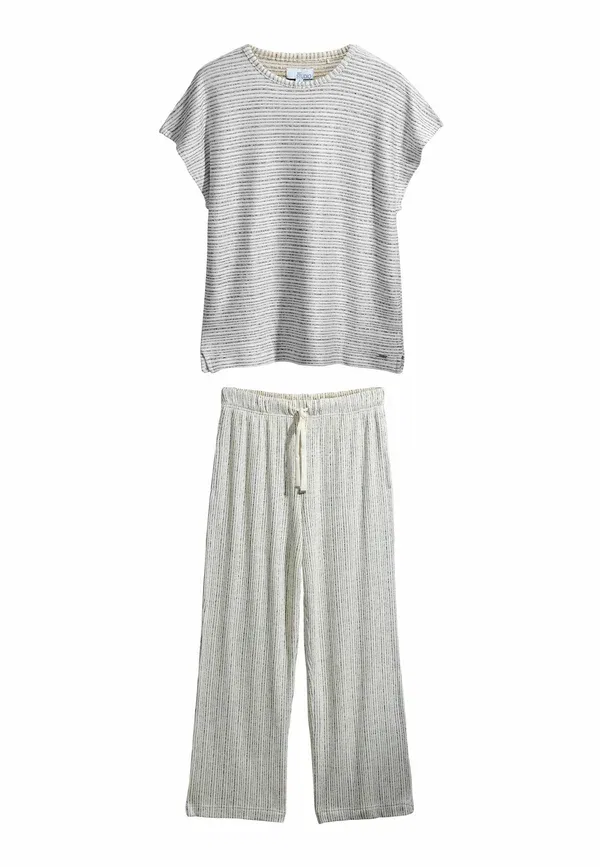 Комплект пижамы с коротким рукавом, полосатый, Regular fit, Next, Monochrome Stripe