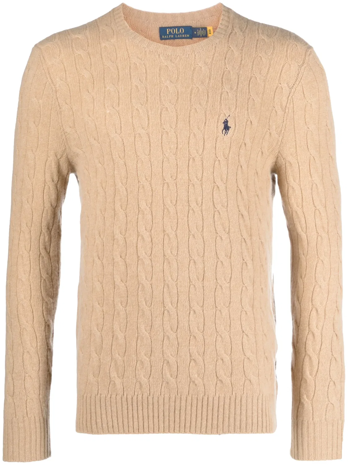 Джемпер из текстурной пряжи с логотипом Поло Polo Ralph Lauren, верблюжье коричневый