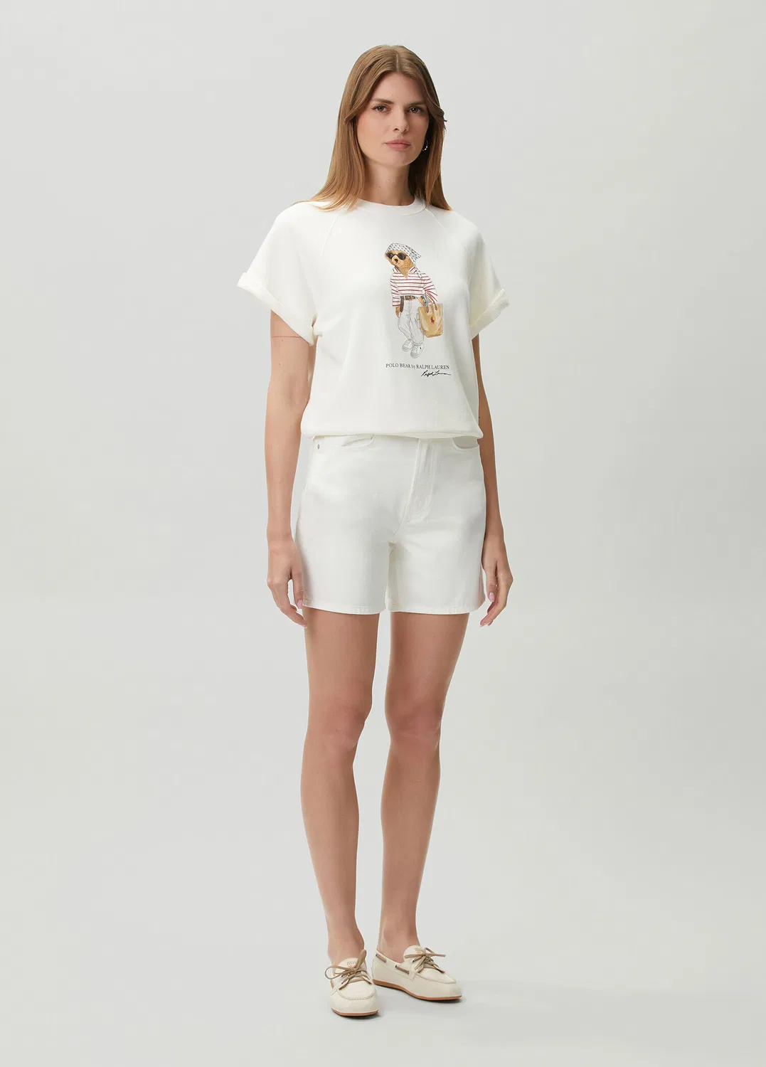 Свитшот с принтом медведя Polo Ralph Lauren, broken white — фото 2