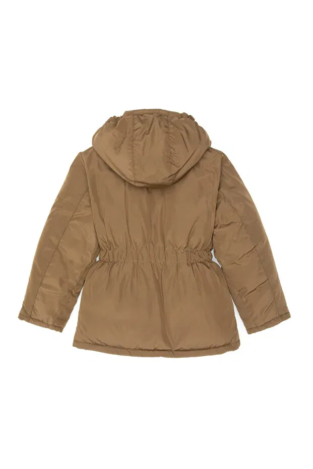Детское пальто для девочек с капюшоном U.S. Polo Assn., Khaki — фото 4