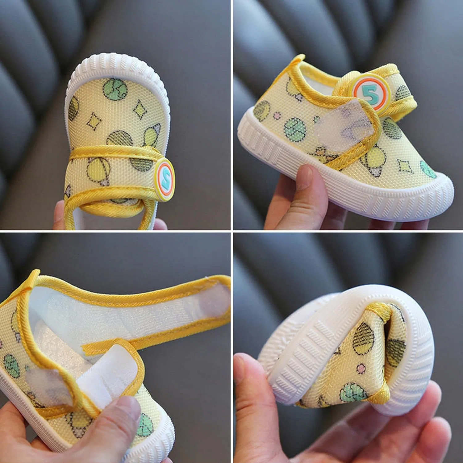 Детские кроссовки для девочек с нескользящей подошвой Calling Shoes 5 Yellow, Yellow — фото 4