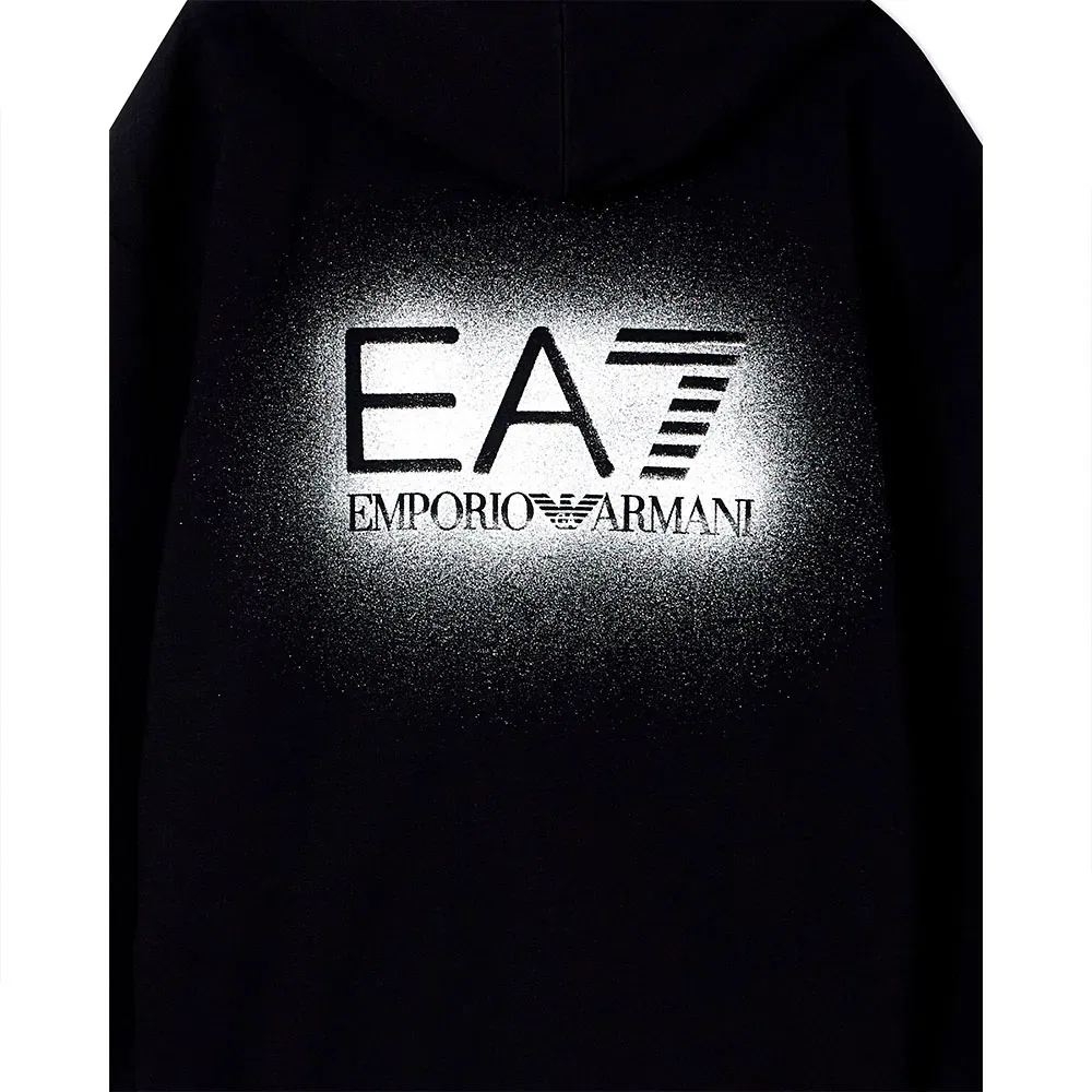 Детский спортивный костюм для девочек с капюшоном EA7 EMPORIO ARMANI, Black — фото 3