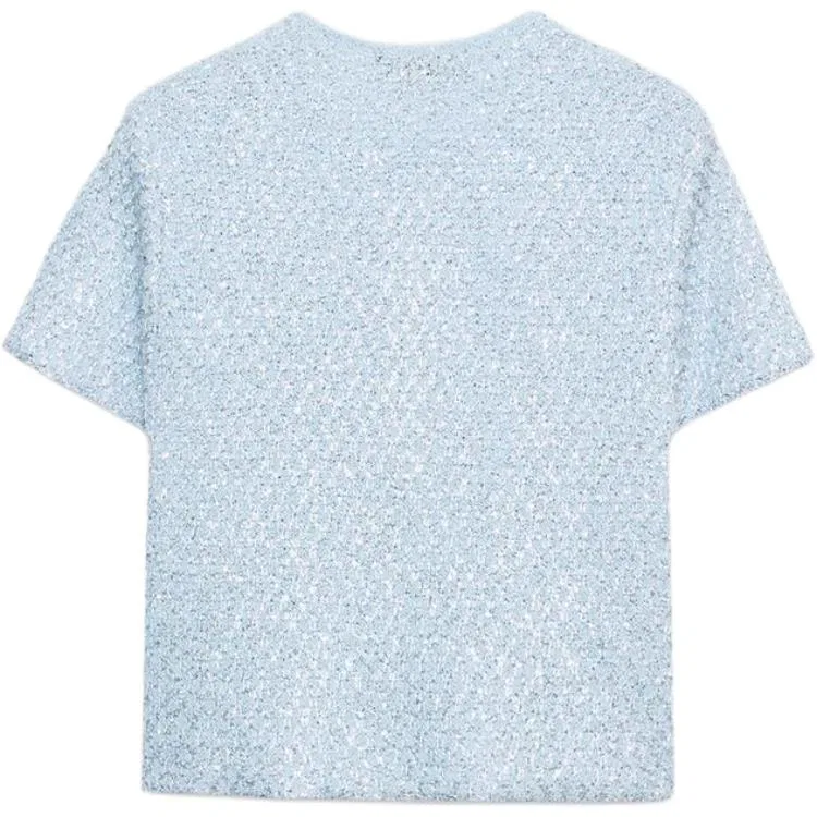 Женский джемпер с круглым вырезом Light Blue ZARA, Light Blue — фото 3