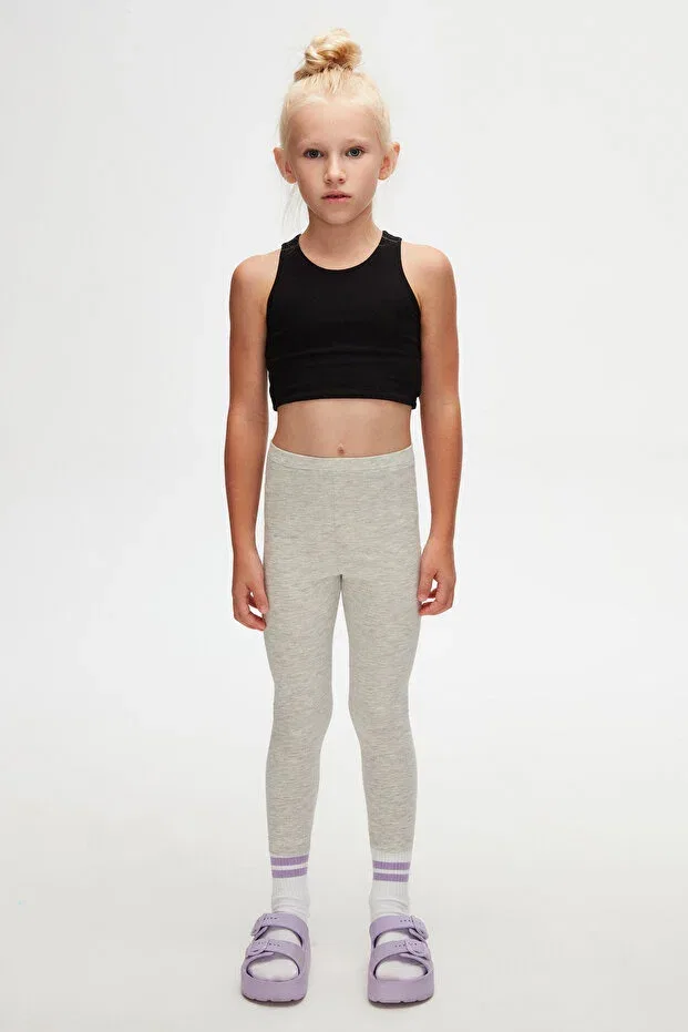 Детские леггинсы для девочек хлопковые Basics Lovetti, Moon Gray