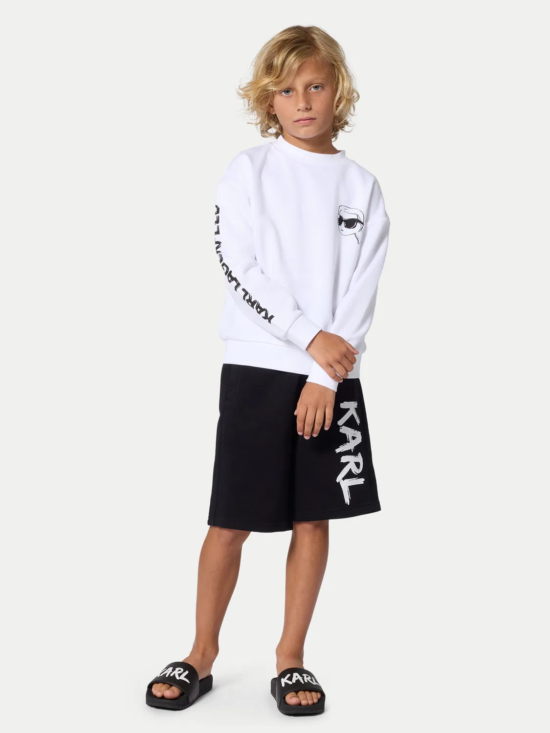 Спортивные шорты свободного кроя для мальчика Karl Lagerfeld Kids, черный