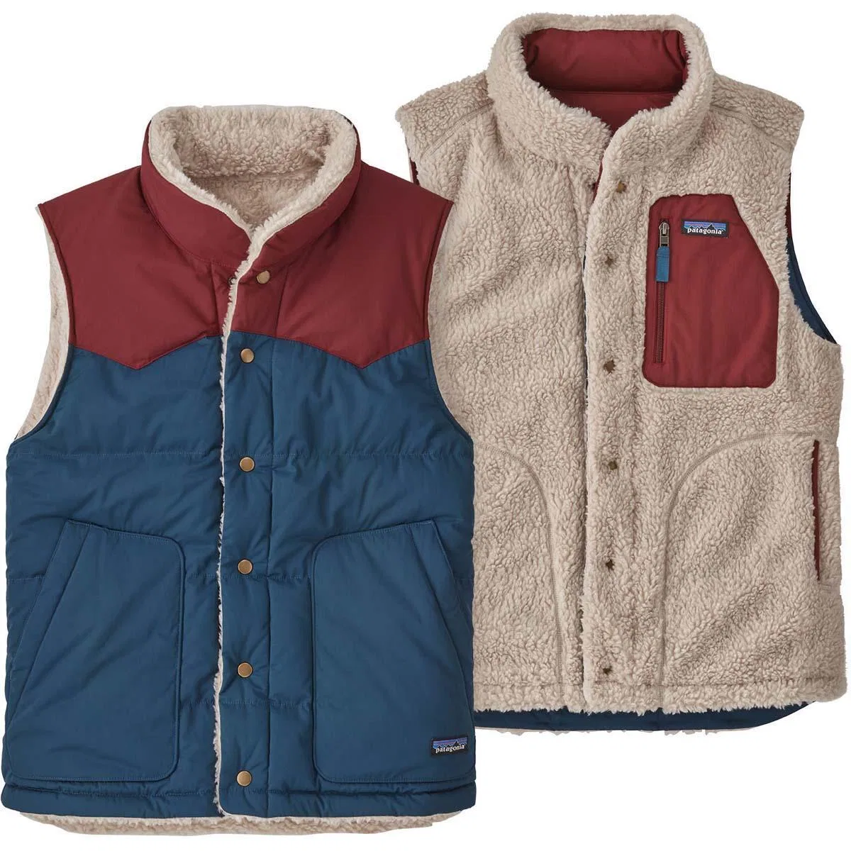 Жилет стеганый двусторонний с капюшоном Patagonia Reversible Bivy Down Vest, Tidepool Blue — фото 4