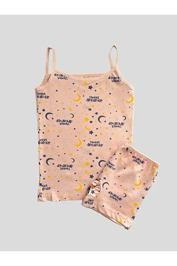 Детский комплект для девочек хлопковый с принтом Elmas Kids, Pink — фото 2