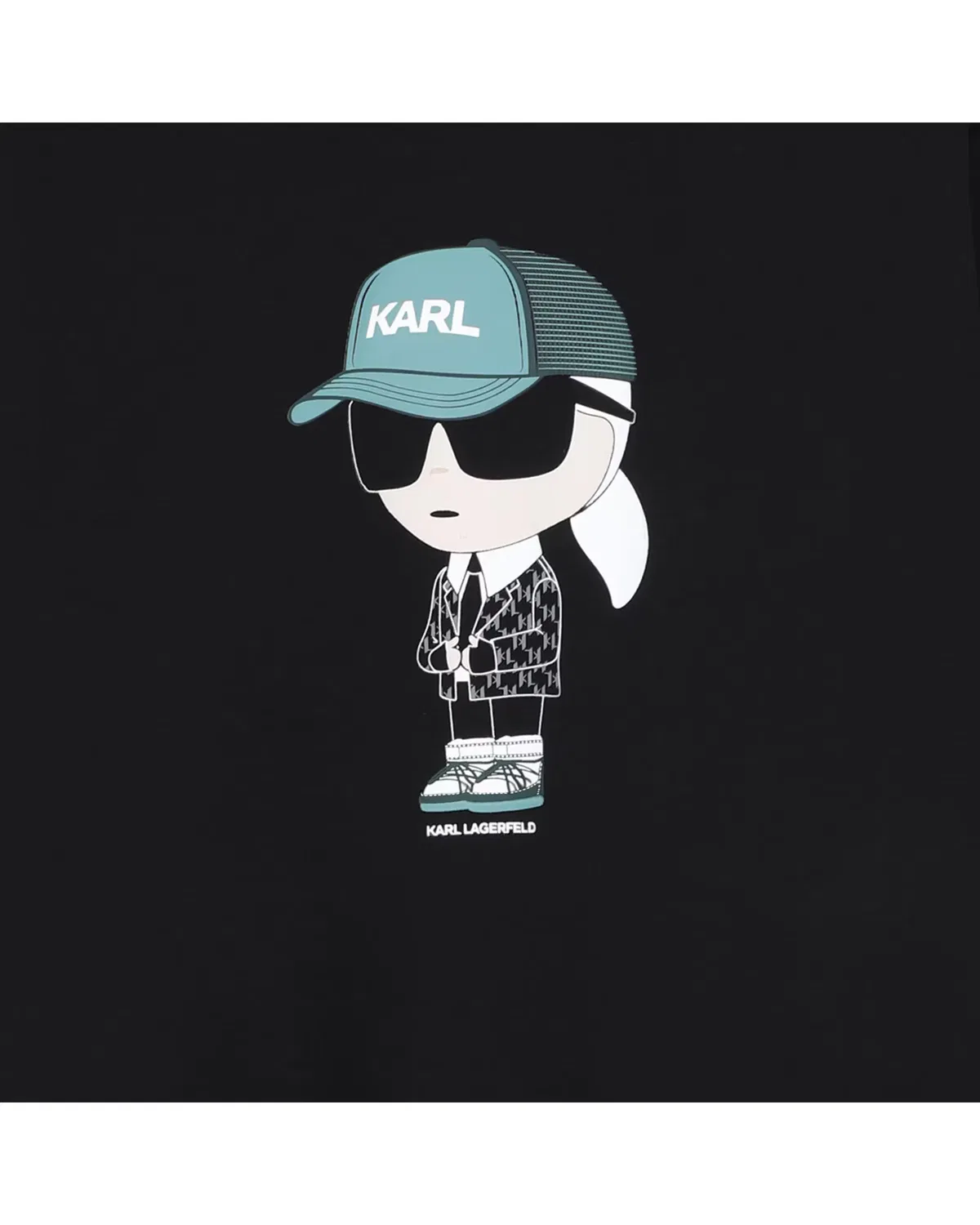 Детская худи для мальчиков с принтом Karl Lagerfeld Kids, Negro — фото 2