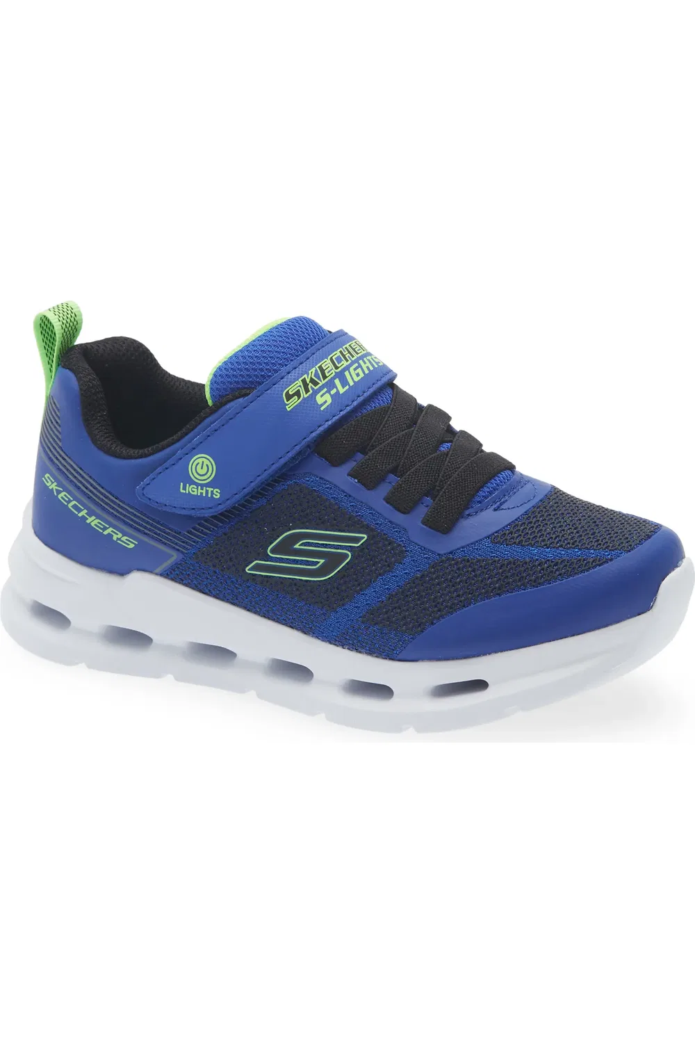 Кроссовки детские со светящейся подошвой Glide-Step Skechers, черный/синий