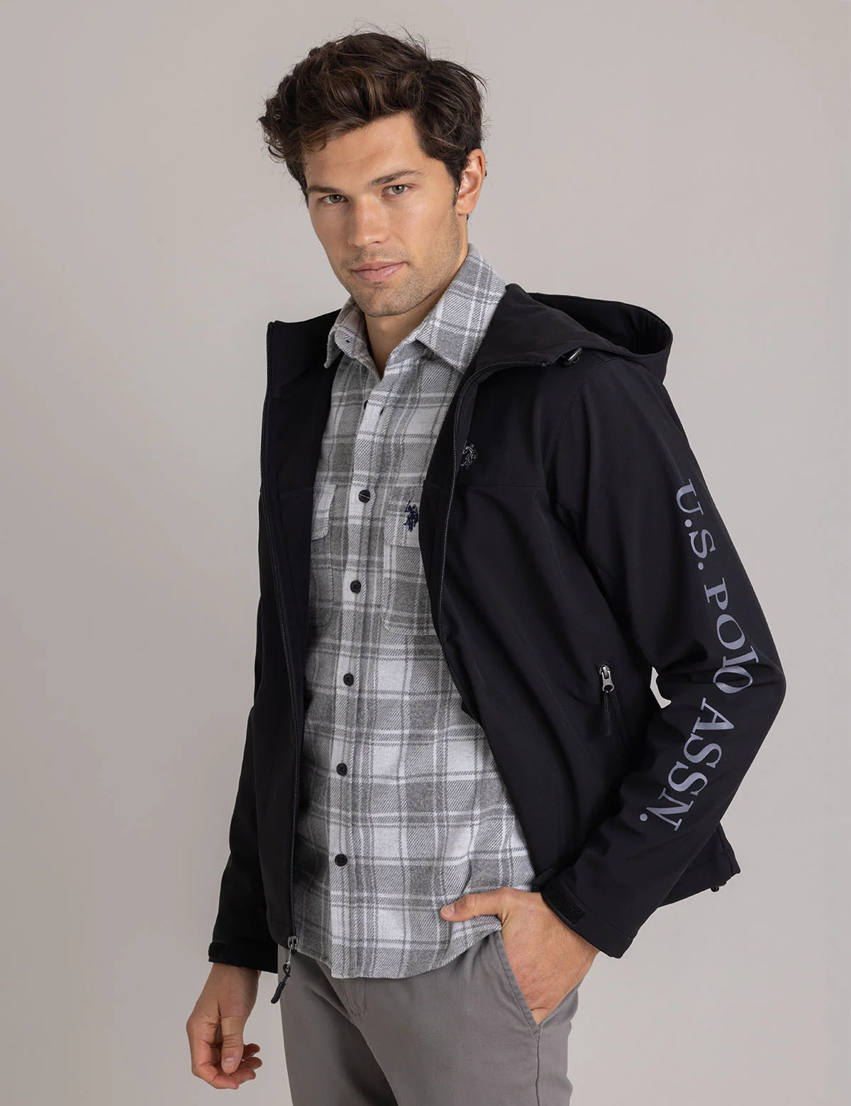 

Куртка U.S. Polo Assn Polar Fleece Bonded Wordmark, черный