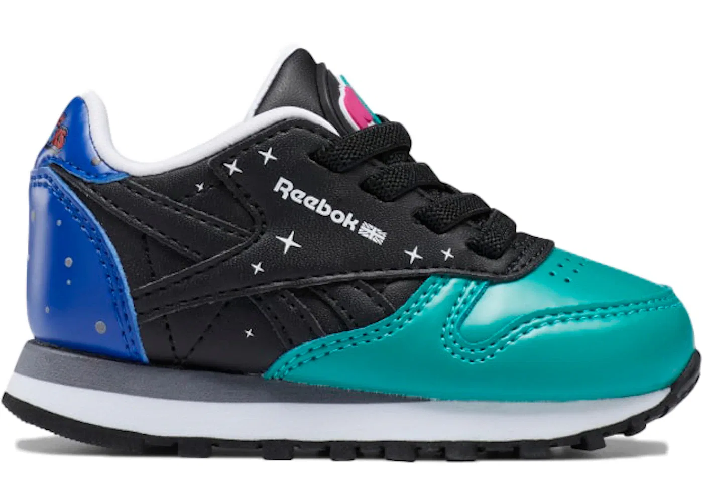 Детские кроссовки Lifestyle Reebok Classic Leather, Emerald Haze/Core Black/Cobalt