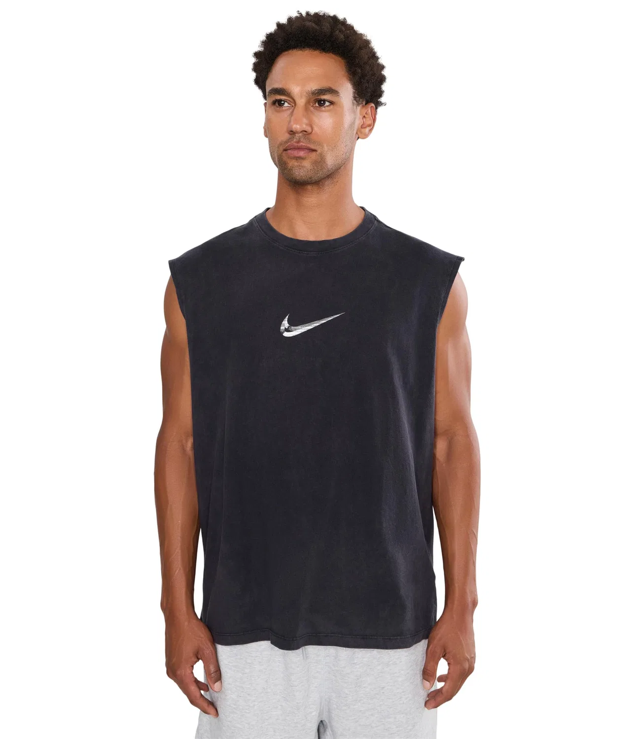 Свободная тренировочная футболка без рукавов VERB Nike, Black/White