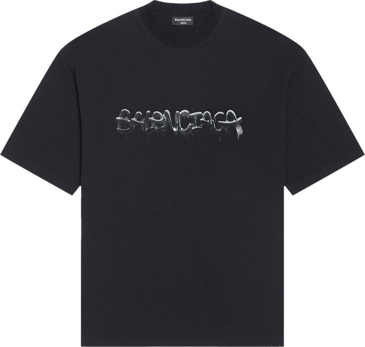 

Футболка Balenciaga Medium Fit T-Shirt 'Black', черный