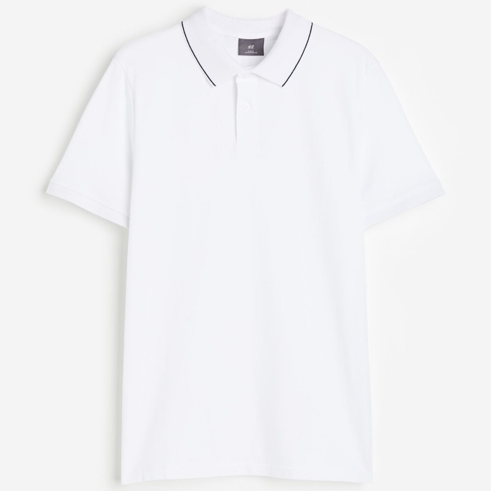 

Футболка поло H&M Slim Fit Cotton, белый