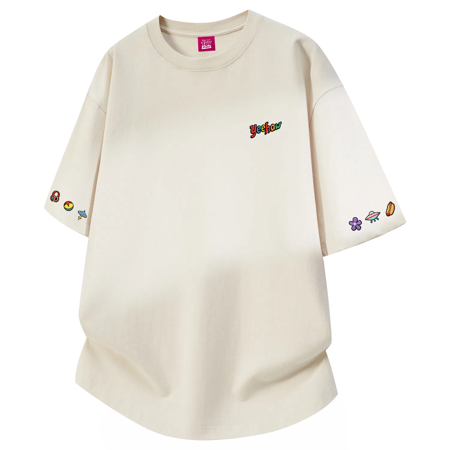 Детская футболка с принтом Disney Unisex Crew Neck Thin Straight Fit, Цвет Apricot