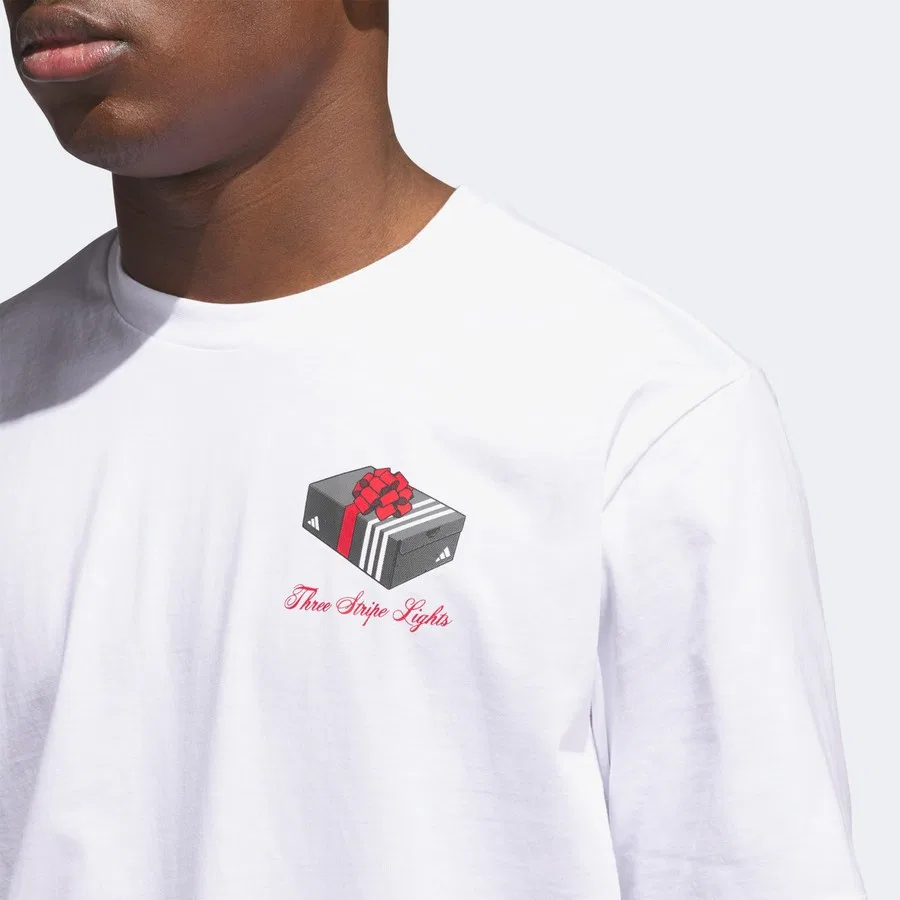 Футболка с графическим принтом HLDY GFTBOX T adidas, Белый — фото 4