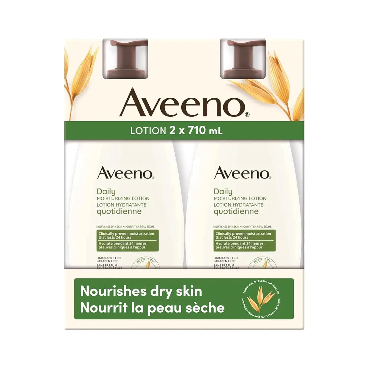Лосьон для тела Aveeno Active Naturals Daily Moisturising, 2х592 мл, Unscented