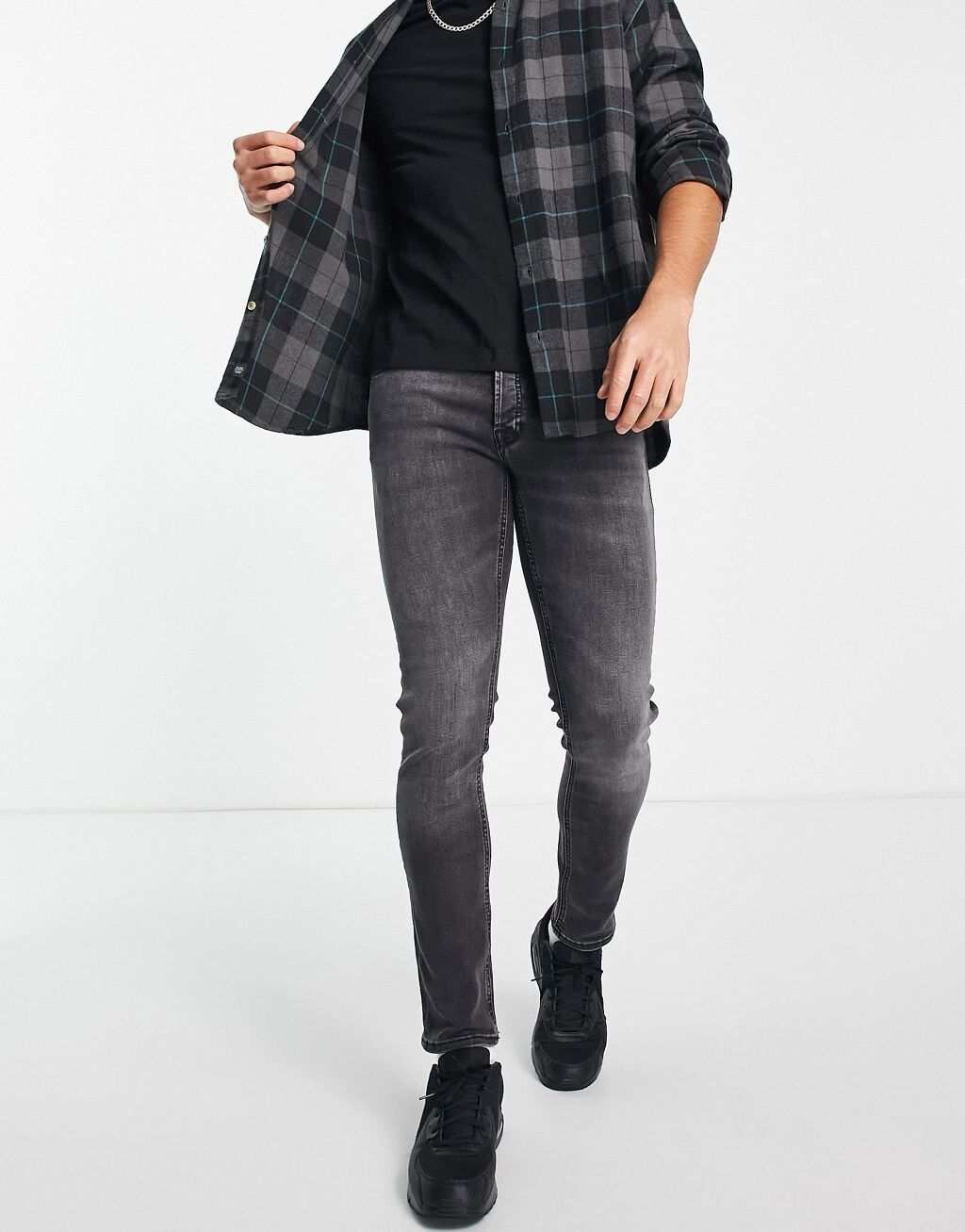 

Черные узкие зауженные джинсы Jack & Jones Intelligence Glenn