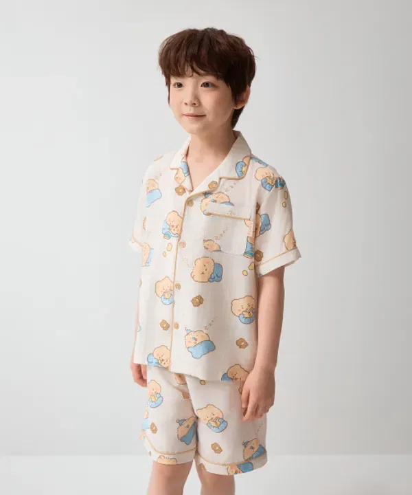Пижама с коротким рукавом, Мангоми, Spao Kids, бежевый