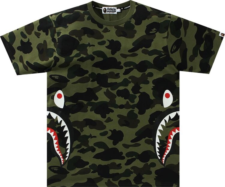 

Футболка BAPE 1st Camo Side Shark Tee 'Green', зеленый