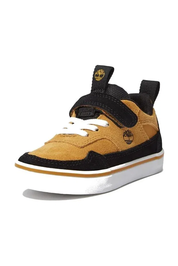 Детские кеды для девочек на липучке Stone Jump Low Hook & Loop Sneaker Timberland, Wheat Suede — фото 3