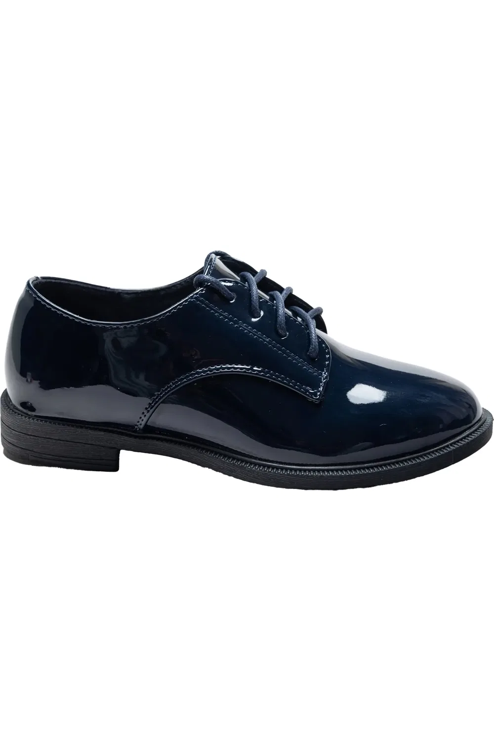 Детские туфли оксфорды на шнуровке Patent Oxford MOUSTACHE, темно синий — фото 2
