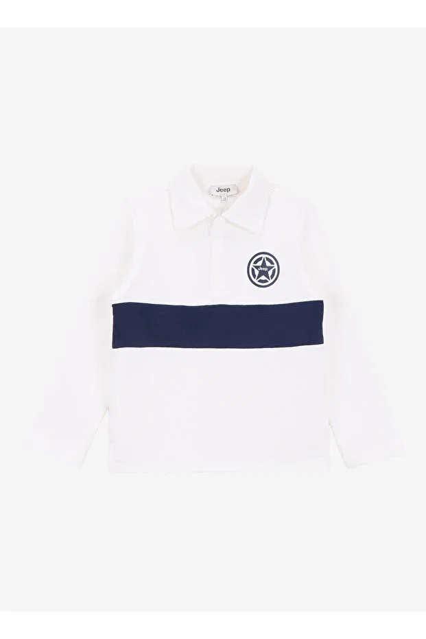 Детское худи для мальчиков с принтом Jeep, White - Navy Blue