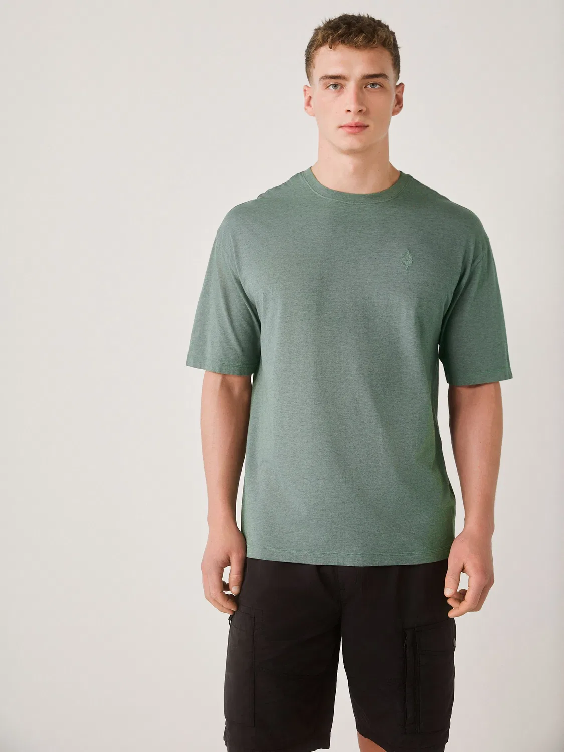 Футболка Relaxed Fit Lightweight Garment Dyed Next, зеленый меланж