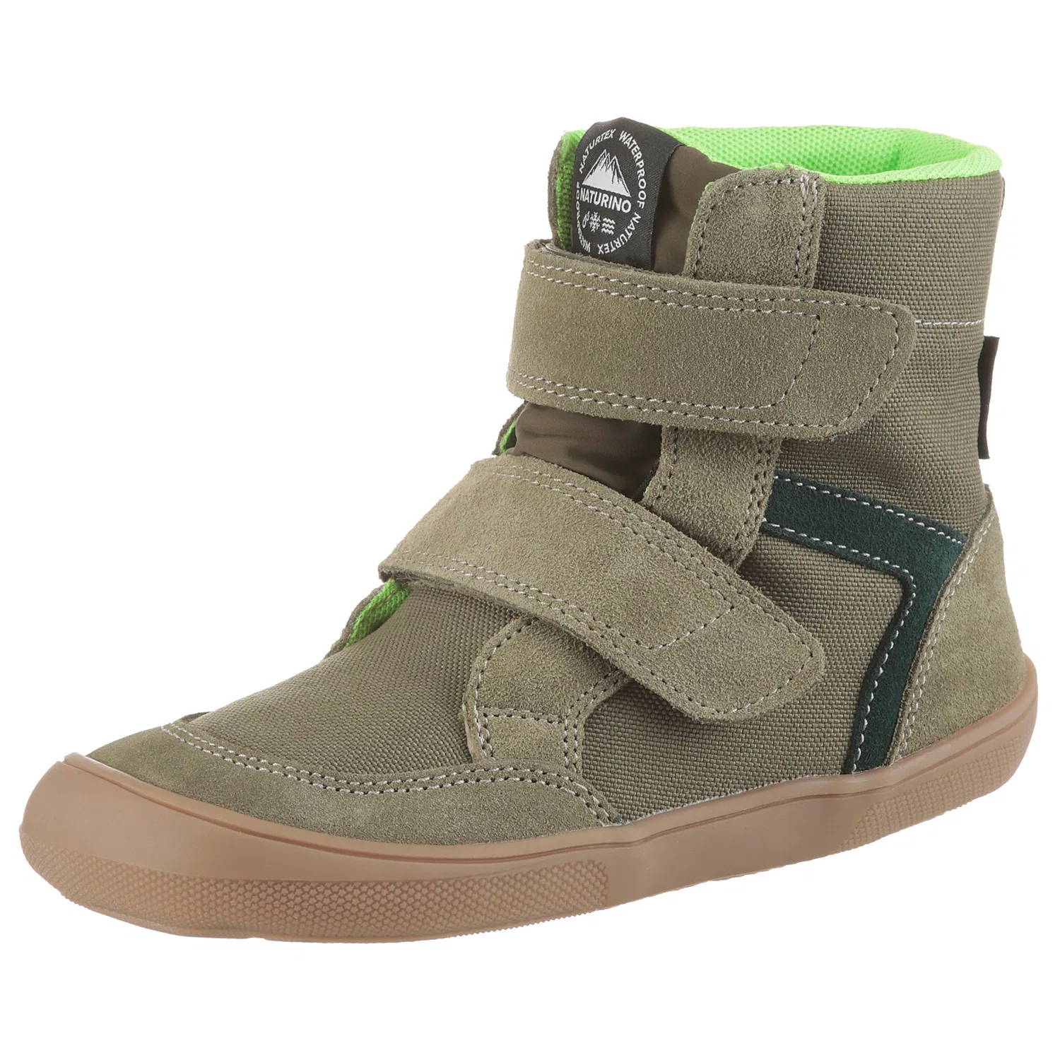 Детские зимние ботинки с шерстяным утеплителем BAREFOOT KODDAS VL Naturino, Olive