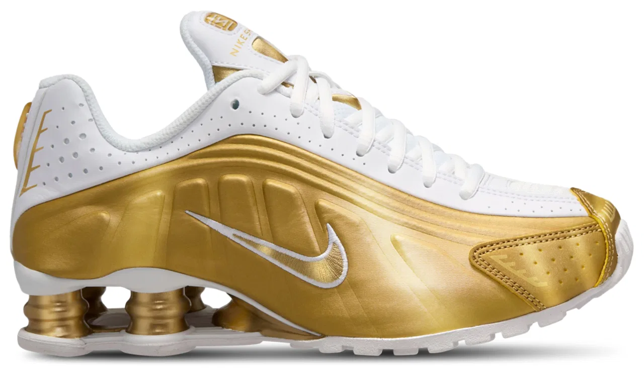 Детские кроссовки для девочек Nike Shox R4, Gold/White