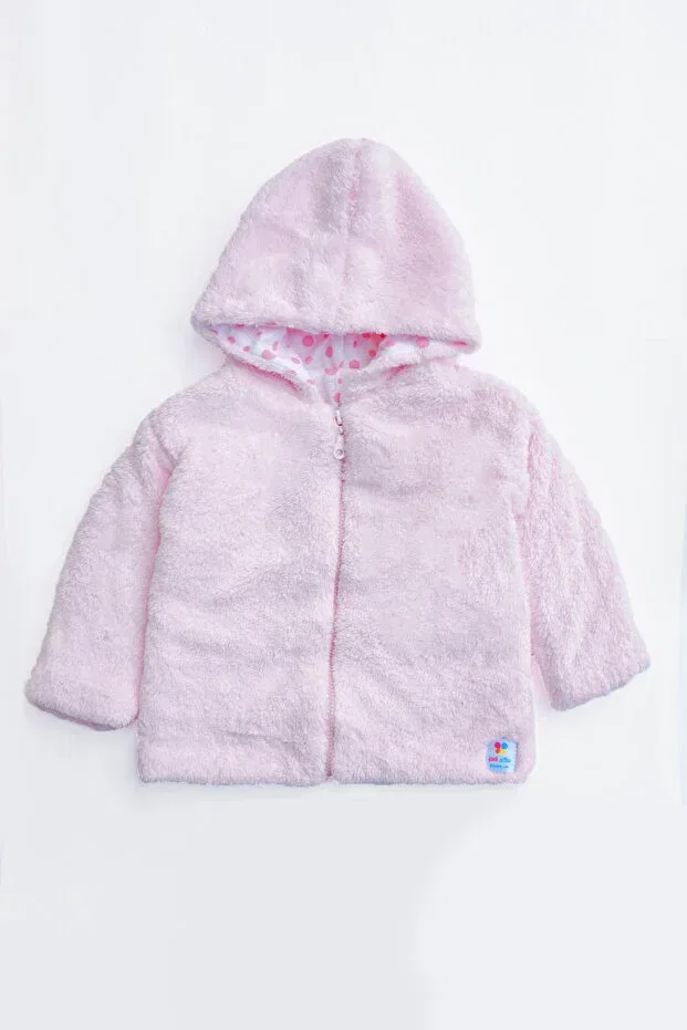 Детское пальто для девочек с капюшоном X Silk Atlas Girl Boy Baby and Child Muslin Lined Hooded Plush Coat Nurbeli, Pink
