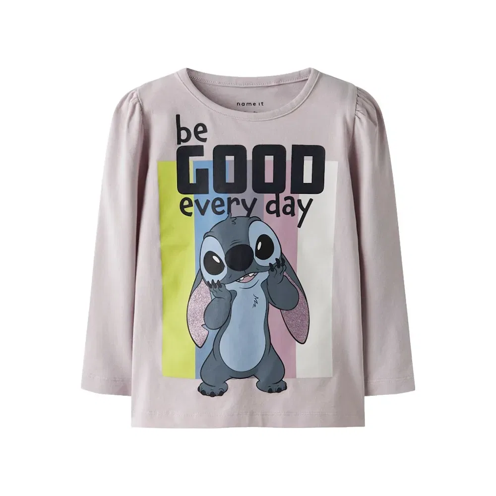 Футболка с длинным рукавом Diana Stitch Name It, бежевый — фото 2