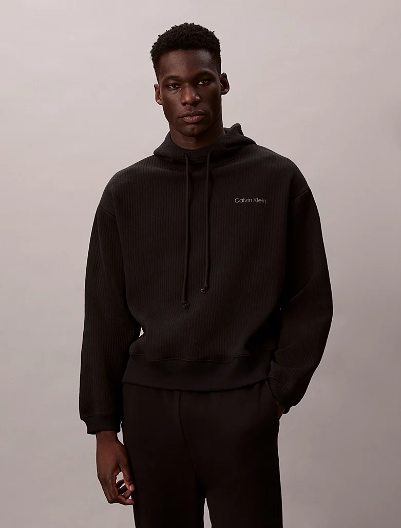 Худи Calvin Klein Quilted Fleece Lounge, черный