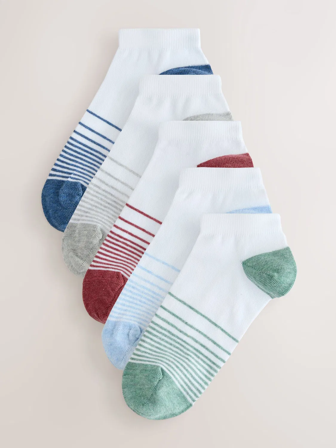 Носки спортивные White Stripe 5 пар Next, белые в полоску