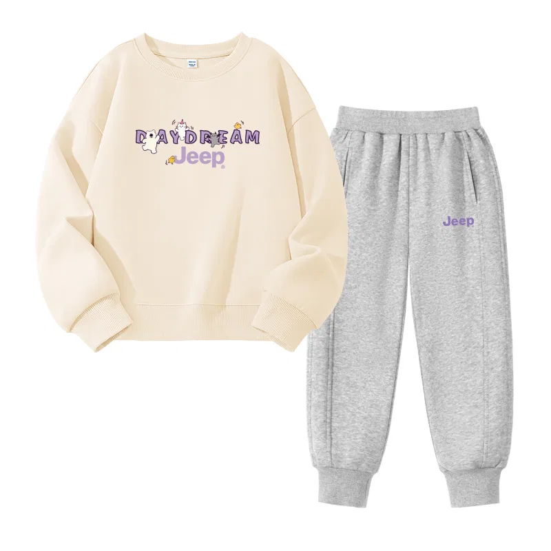Детский спортивный комплект из двух предметов с принтом, модель Joy Animal, Jeep, Apricot/E Joy Animal Mid-Taro Purple/E Purple Label K — фото 4