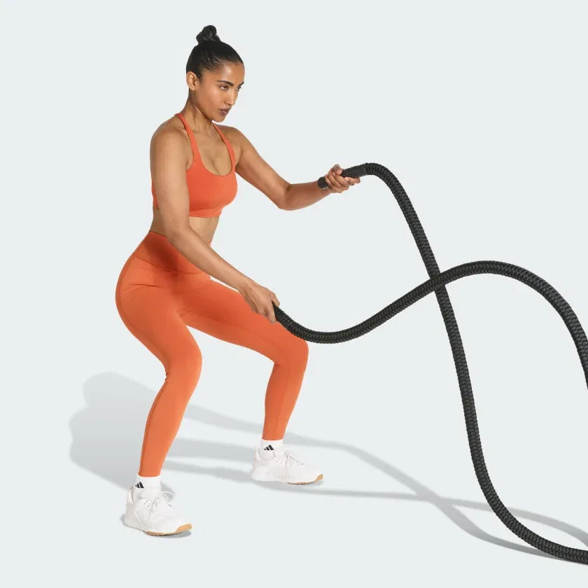 Женский спортивный топ adidas, Optime Workout Medium Support Bra Fox Orange — фото 3