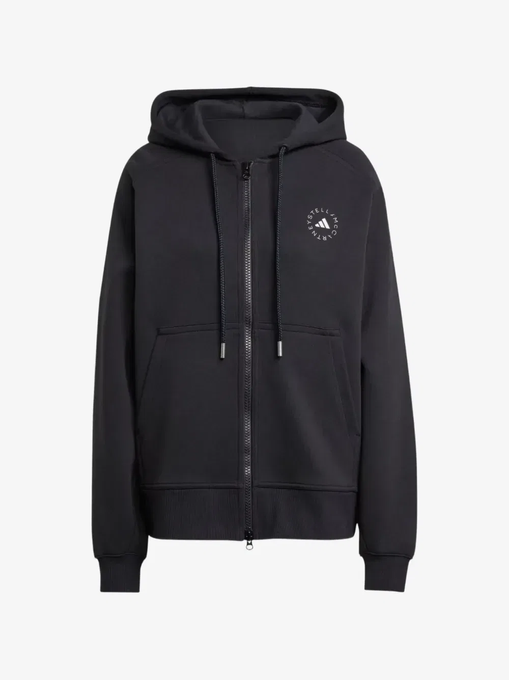Толстовка на молнии с логотипом adidas, черный