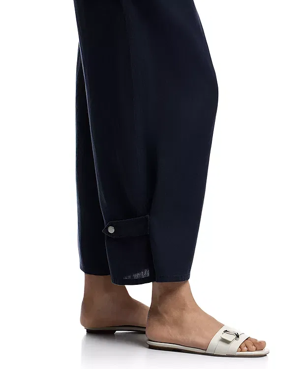 Женские брюки-баллоны из льна Emporio Armani, Navy Blue — фото 4