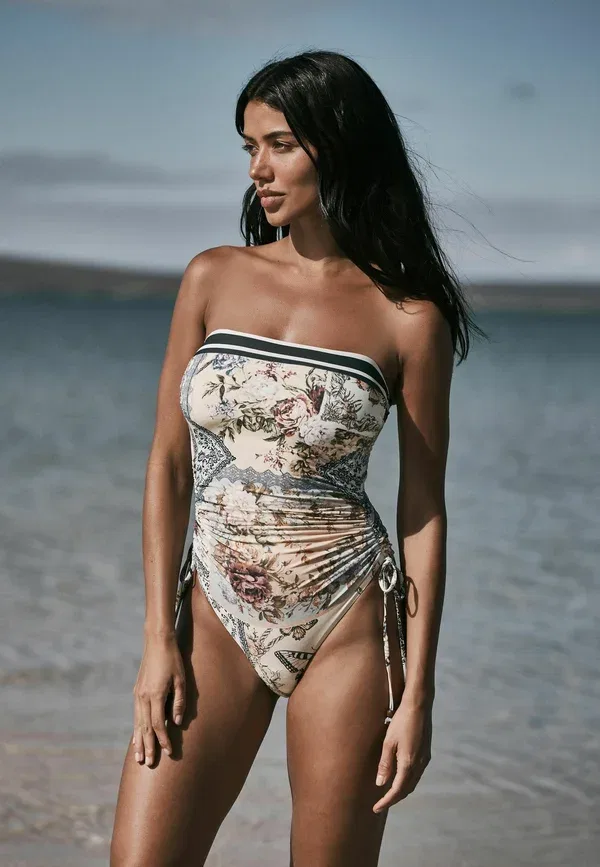 Купальник с принтом Swimsuit Next, Cream Yellow Vintage Floral, желтый