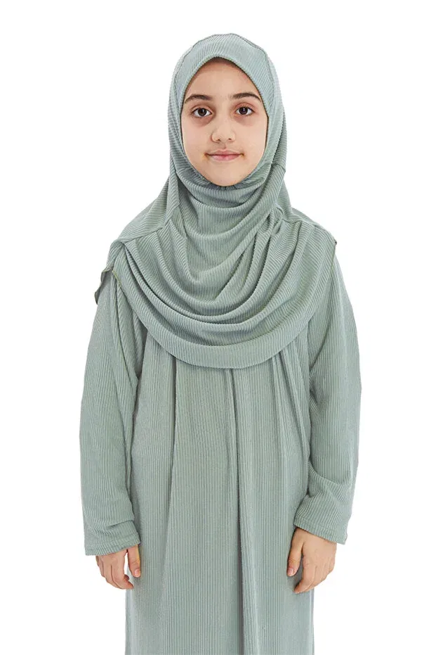 Детское платье для молитвы с капюшоном Altobeh, Light Water Green — фото 3