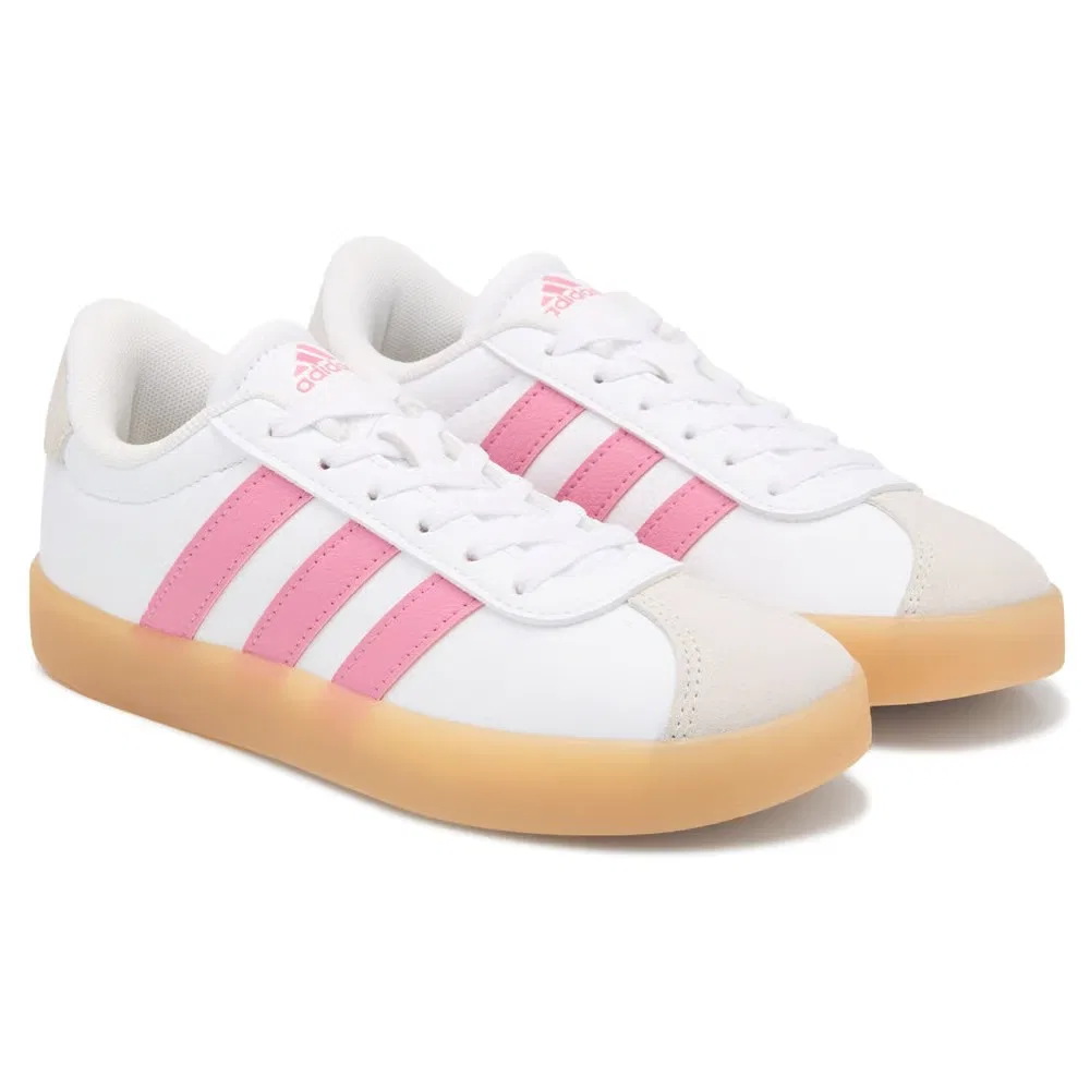 Детские кроссовки VL Court 3.0 Adidas, White/Pink/Gum