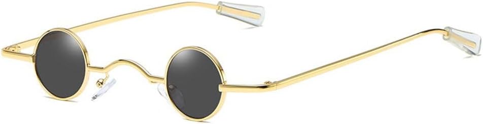 

Винтажные панк-солнцезащитные очки для мужчин, маленькие круглые солнцезащитные очки для женщин, широкая переносица, металлическая оправа, очки для велоспорта, очки для вождения WNCKSQ, Gold-black