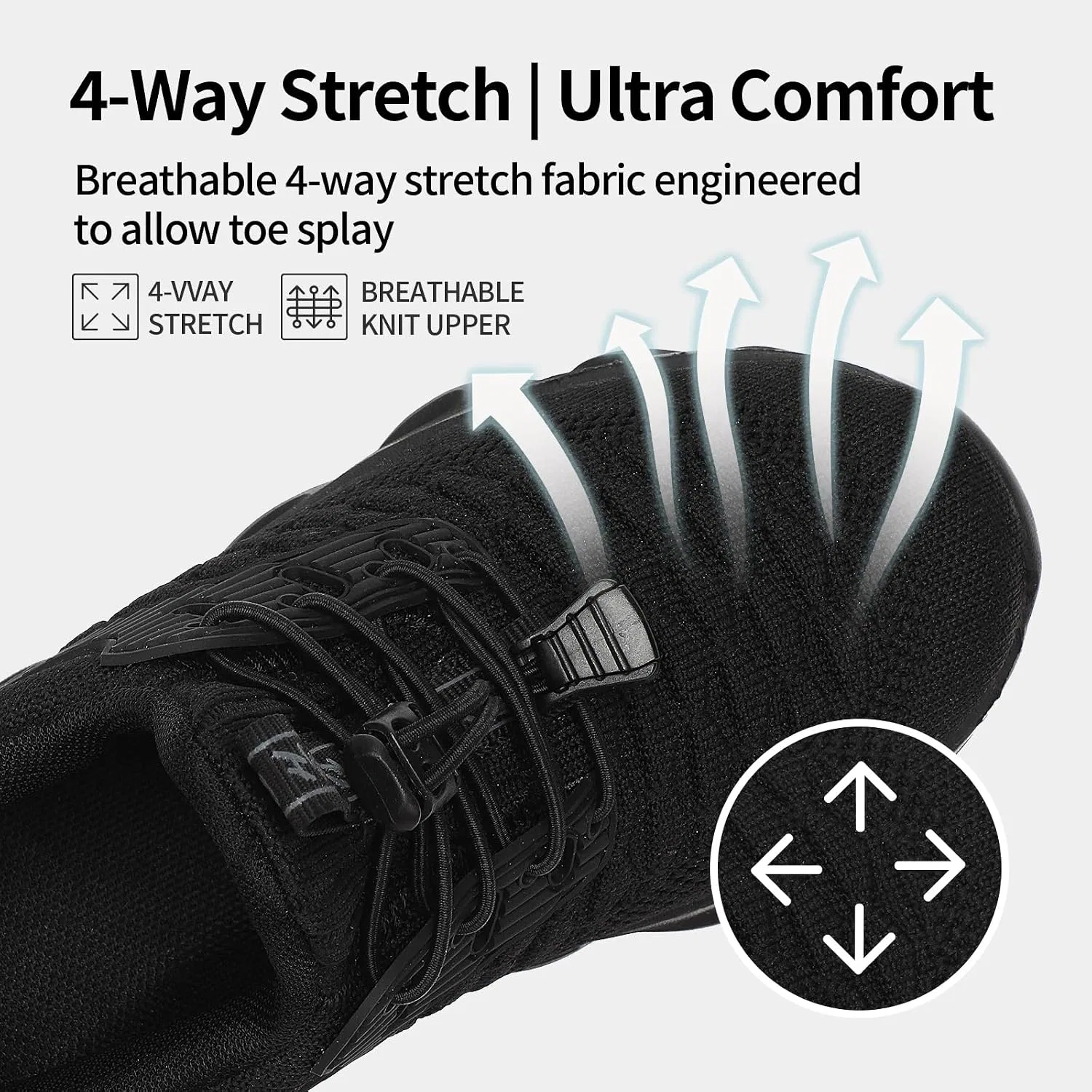 Детские дышащие кроссовки с принтом HSQ, All Black/Without Strap — фото 4
