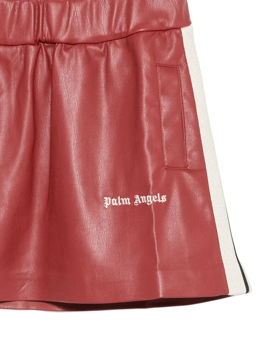 Мини-юбка с логотипом и боковыми полосками Palm Angels Kids, красный — фото 3