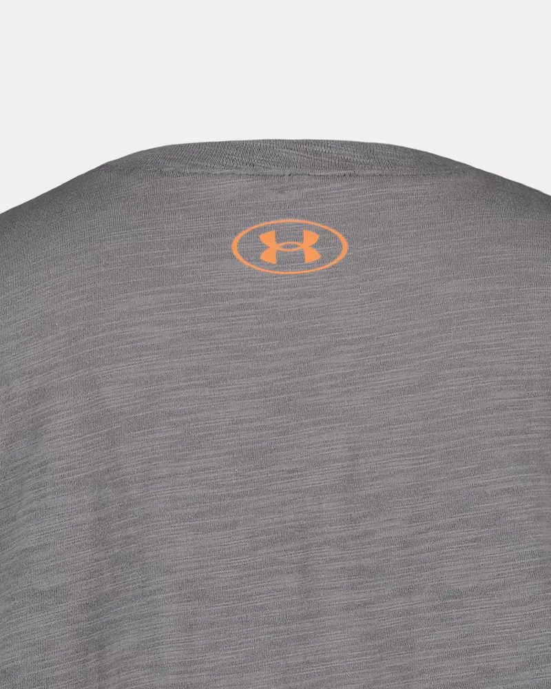 Футболка с коротким рукавом из хлопка слюб со светящимся принтом UA Snake Icon UnderArmour, Clay Green/Dusty Coral — фото 4