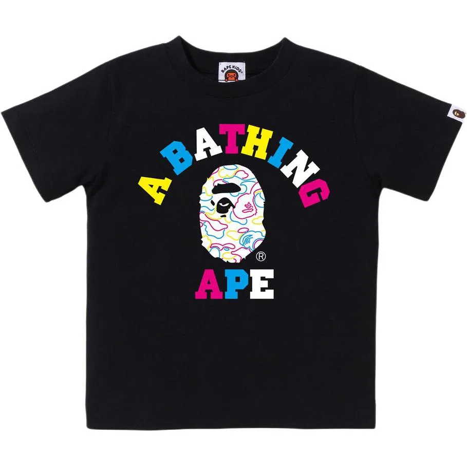 Детская футболка с круглым вырезом A BATHING APE, White — фото 4